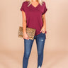 V.I.P Travels Boyfriend Tee in Wine Image - 1