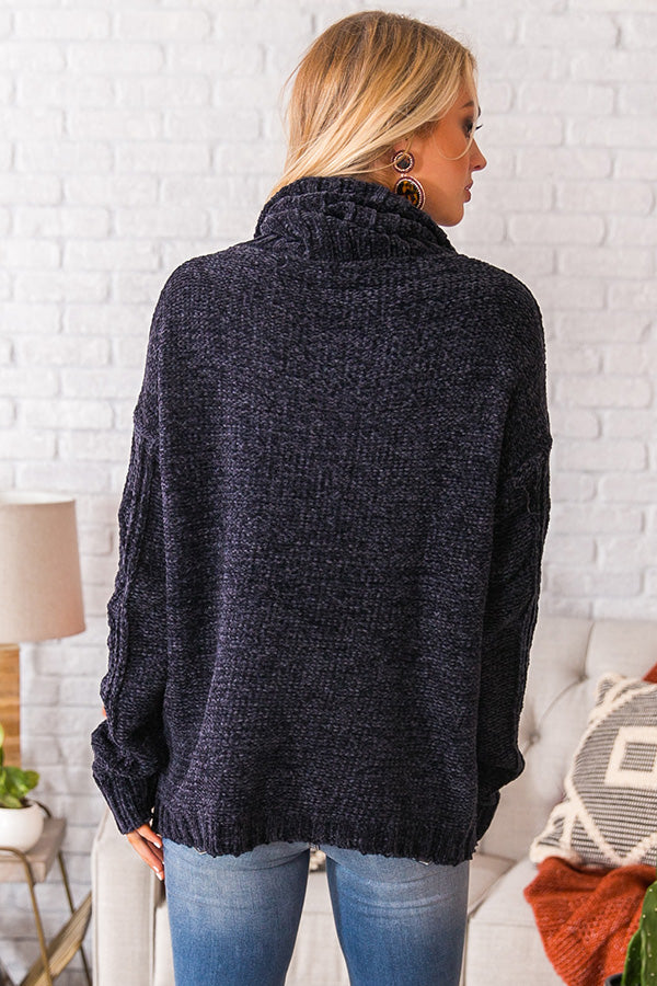 Charleston Cuddles Chenille Sweater in Navy Image - 4