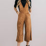 Autumn Getaway Faux Suede Jumpsuit in Camel Image - 1