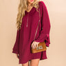 London Happy Hour Shift Dress in Wine Image - 1