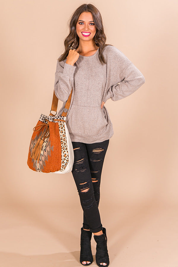 Let's Snuggle Sweatshirt in Taupe