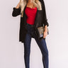 Cappuccino Crushing Faux Suede Jacket In Black Image - 1