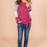 Campfire Classic Color Block Top In Sangria Image - 1