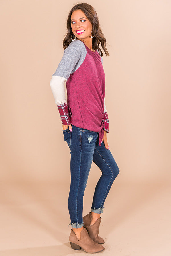 Campfire Classic Color Block Top In Sangria Image - 3