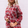 California Campfire Plaid Top In Wine Image - 1