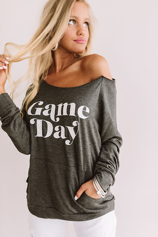 Game Day Sweatshirt In Charcoal Image - 2