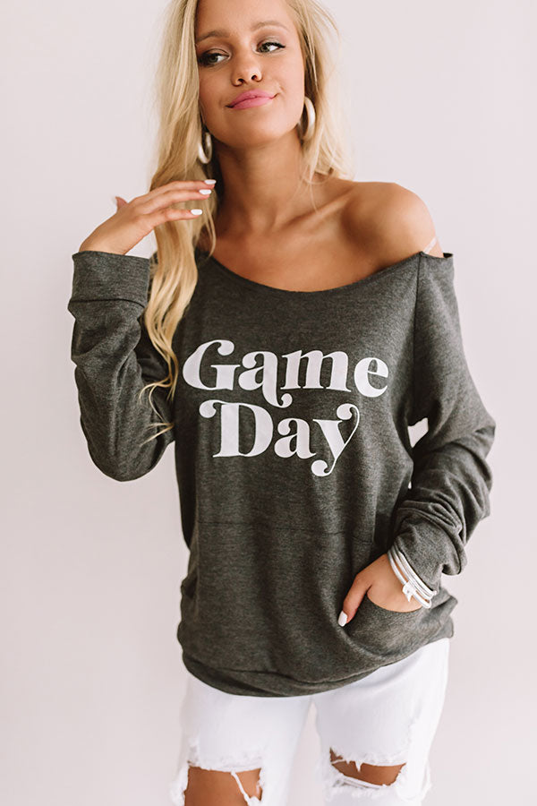 Game Day Sweatshirt In Charcoal Image - 3