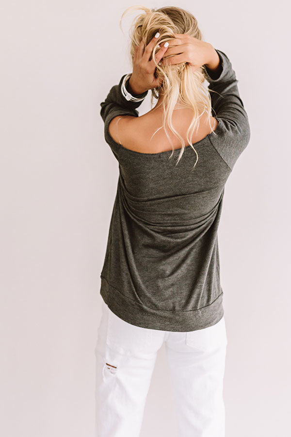 Game Day Sweatshirt In Charcoal Image - 5