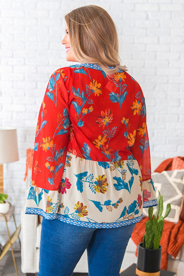 Parisian Sunset Babydoll Top  Curves Image - 3