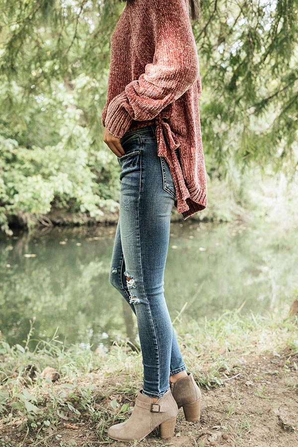 Eunina The Arlo Mid Rise Distressed Skinny Image - 2