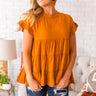 Coffee Date Crushin' Babydoll Top In Pumpkin Image - 1