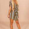 Sunny Side Up Striped Dress In Olive Image - 1