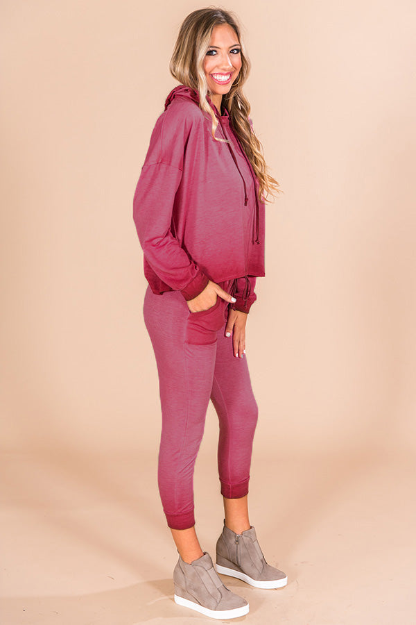 Time To Chill Vintage Wash Hoodie In Sangria Image - 3