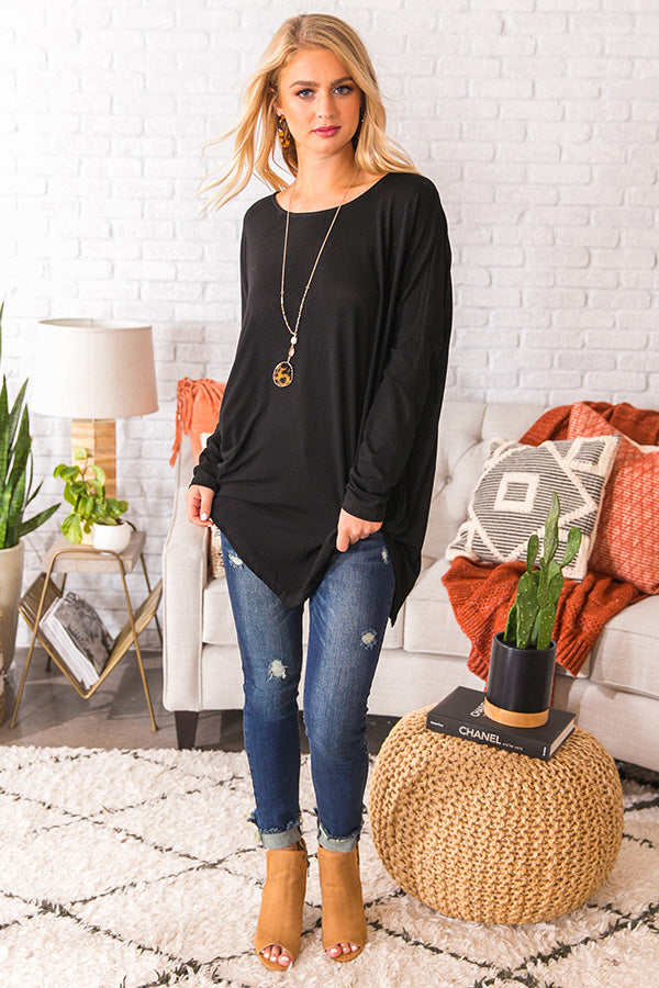 Frost and Kisses Shift Top in Black