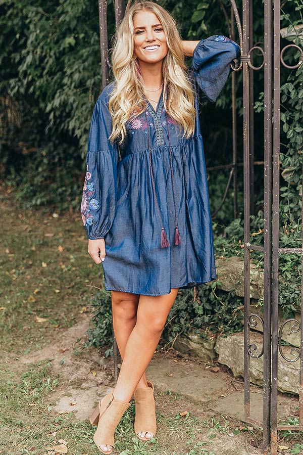 Keep On Dancing Embroidered Babydoll Dress Image - 2