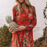 Harvest Happiness Floral Shift Dress in Scarlet Image - 1