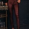 Editor's Choice Faux Leather Midrise Skinny In Windsor Wine Image - 1