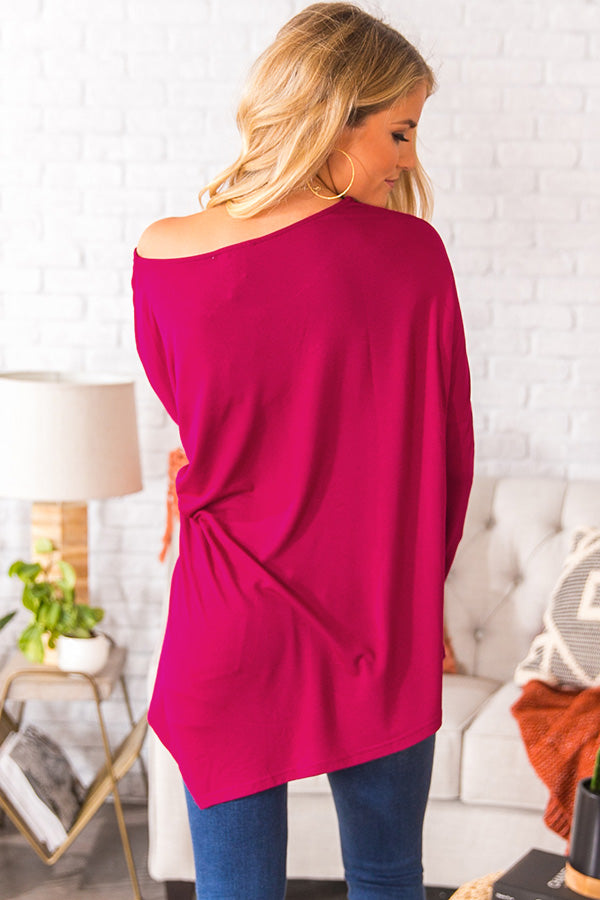 Frost and Kisses Shift Top in Dark Rose Image - 4