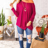 Frost and Kisses Shift Top in Dark Rose Image - 1