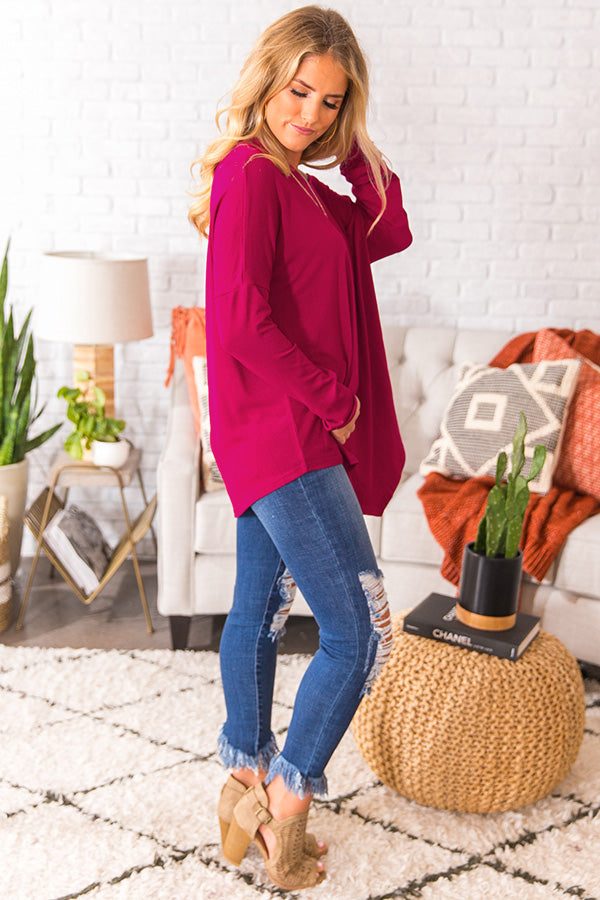 Frost and Kisses Shift Top in Dark Rose Image - 3