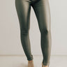 Editor's Choice Faux Leather Midrise Skinny In Olive Image - 1