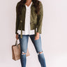 Meet Me In Central Park Light Weight Jacket In Army Green Image - 1