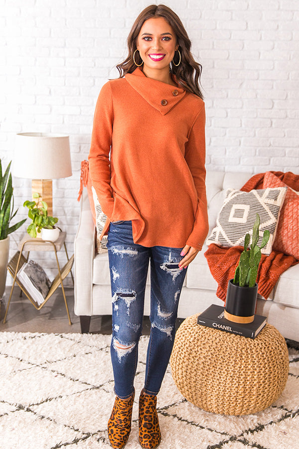 Cozy In Connecticut Shift Sweater In Pumpkin