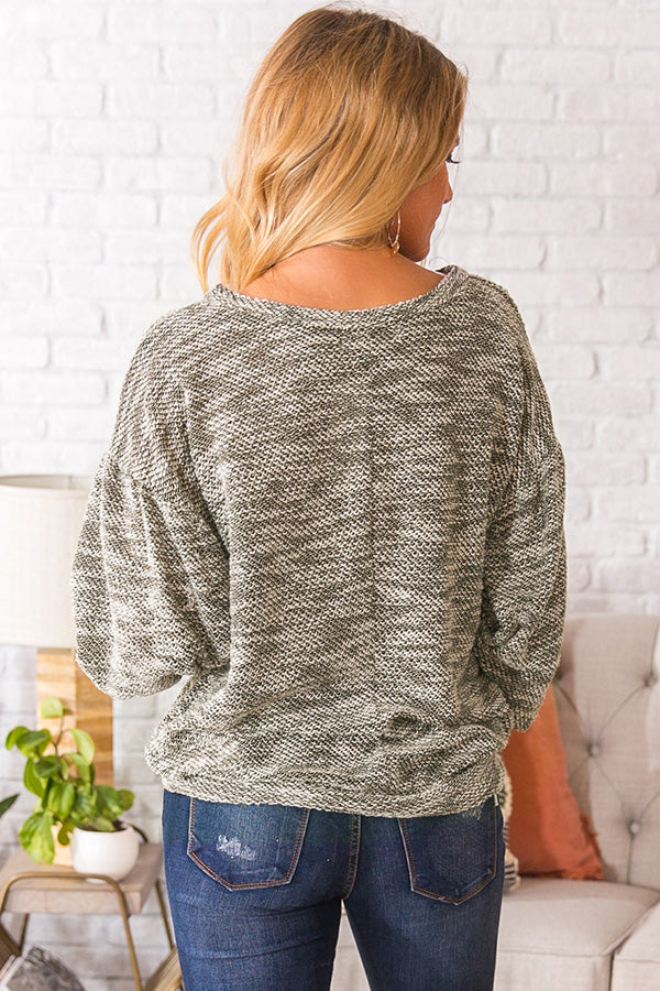 Cider In The Alps Shift Sweater In Sage Image - 4