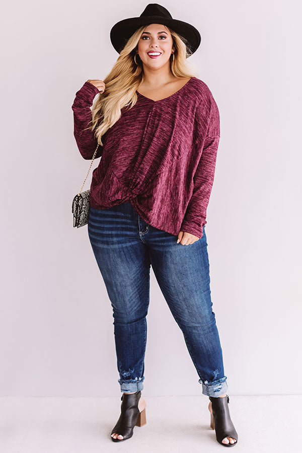 Just Add Cocoa Shift Top In Sangria Curves Image - 1