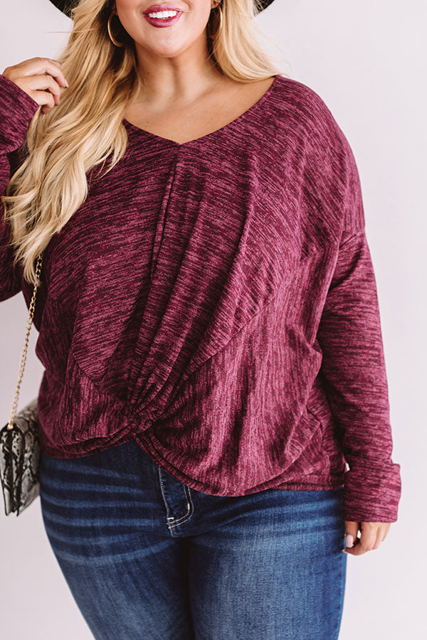 Just Add Cocoa Shift Top In Sangria Curves Image - 3