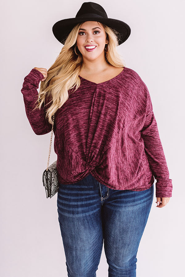 Just Add Cocoa Shift Top In Sangria Curves Image - 2