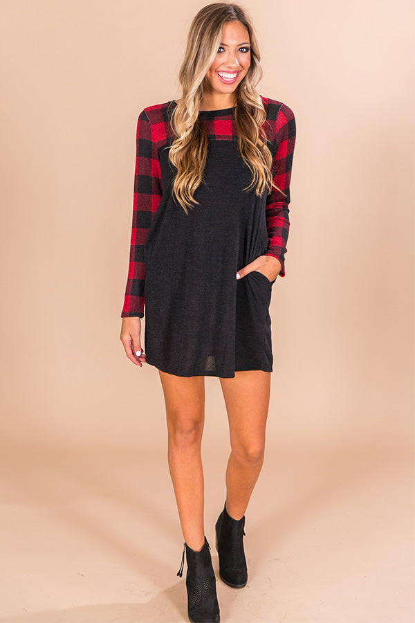 Cider At The Cabin Bufflao Check Shift Dress Image - 1