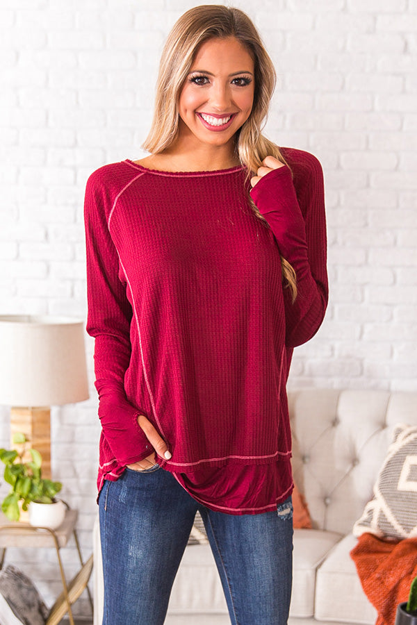 Morning Crisp Waffle Knit Shift Top Image - 1