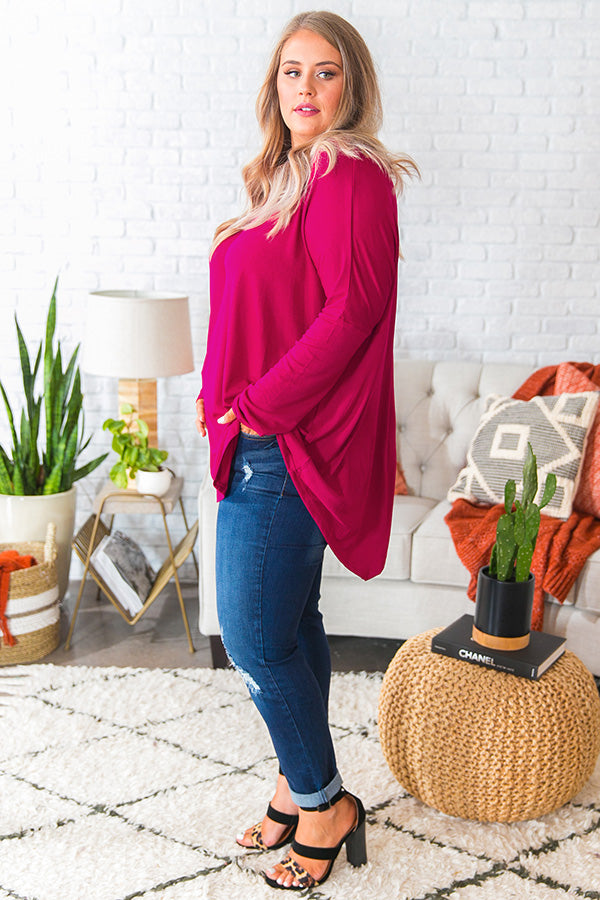 Frost and Kisses Shift Top in Dark Rose Curves Image - 3