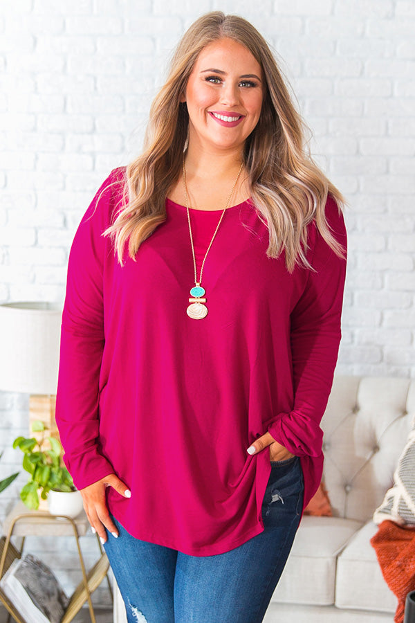 Frost and Kisses Shift Top in Dark Rose Curves Image - 2