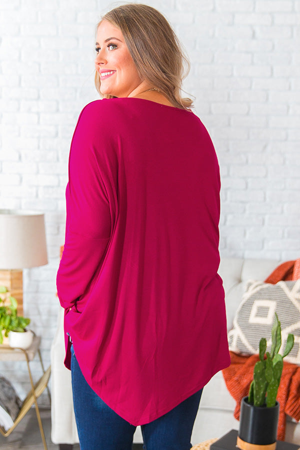 Frost and Kisses Shift Top in Dark Rose Curves Image - 4