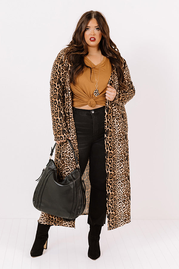 Park City Pretty Leopard Cardigan in Brown Curves