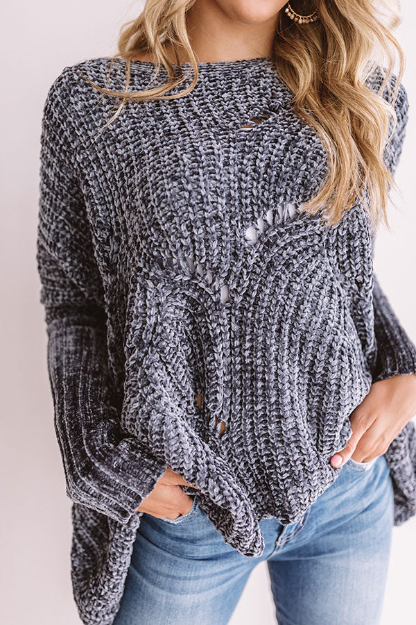 California Dreamin' Chenille Sweater in Slate Image - 5