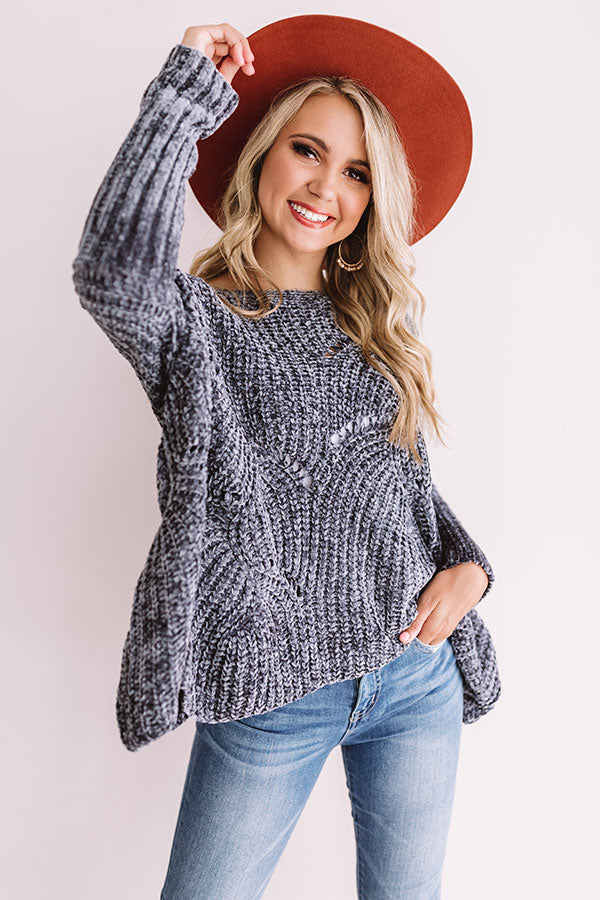California Dreamin' Chenille Sweater in Slate Image - 3