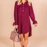 Fall Fancy Shift Dress in Wine Image - 1