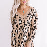 Spotted In Manhattan V-neck Leopard Sweater in Iced Mocha Image - 1