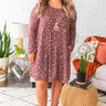 Cozy In Leopard Shift Dress in Windsor Wine Curves Image - 1