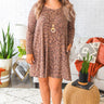 Cozy In Leopard Shift Dress in Mocha Curves Image - 1