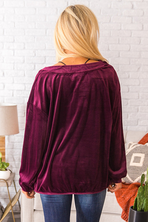 Colorado Cabernet Velour Sweater in Windsor Wine Image - 4