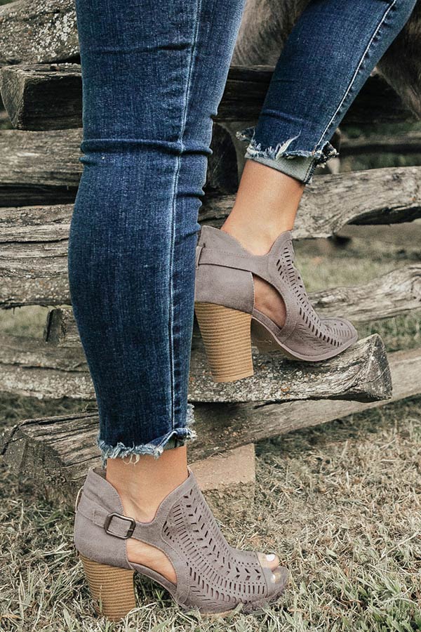 The Farrah Peep Toe Bootie in Light Slate Image - 2