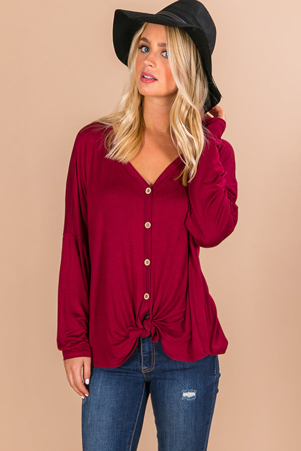 Positively Pretty Shift Top In Wine