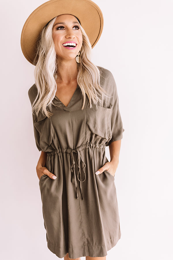 Harvest Honey Dress in Martini Olive Image - 3