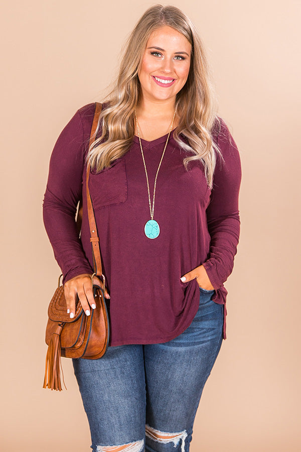 Slopes And Kisses Mineral Wash Shift Tee In Windsor Wine  Curves Image - 2