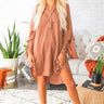 Fall Fancy Shift Dress in Camel Image - 1