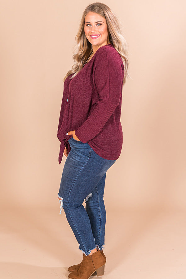 Meet Me At The Orchard Tie Top In Merlot  Curves Image - 3
